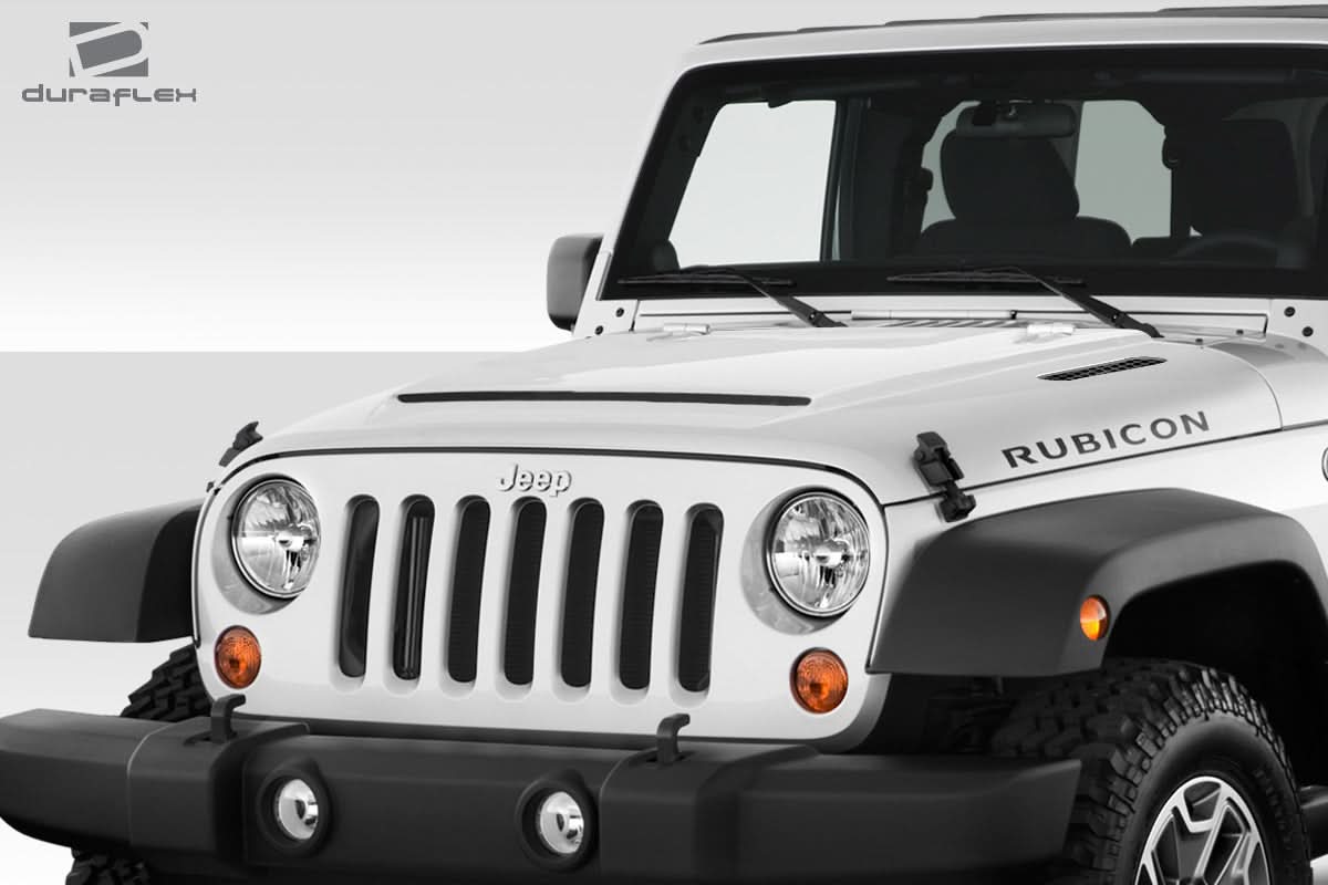 2007-2018 Jeep Wrangler Rage Style Hood - 1 Piece - FRP