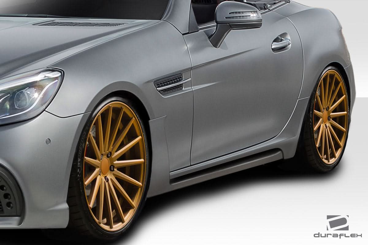 2012-2016 Mercedes SLK Class W-1 Style Side Skirts - 2 Piece - FRP