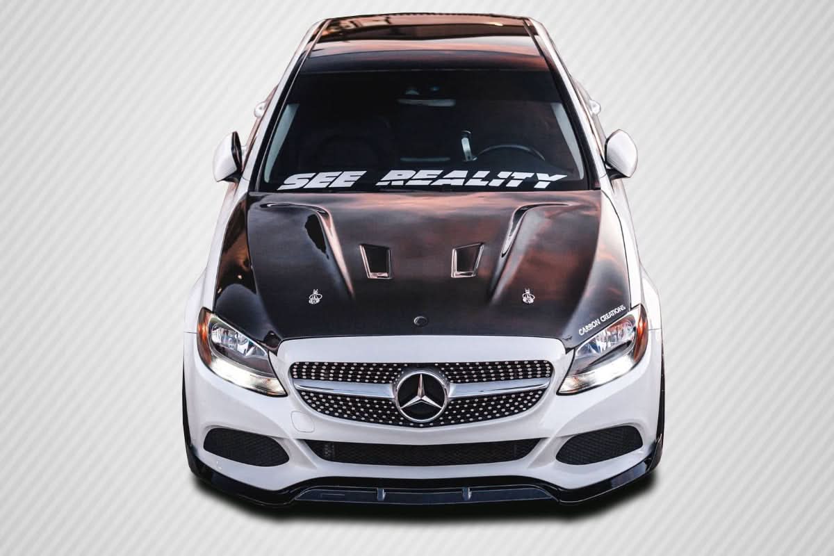 2015-2021 Mercedes C Class W205 Black Series Look Hood - Dry Carbon