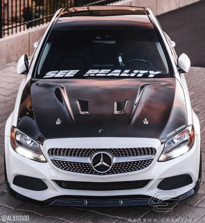 2015-2021 Mercedes C Class W205 Black Series Look Hood - Dry Carbon