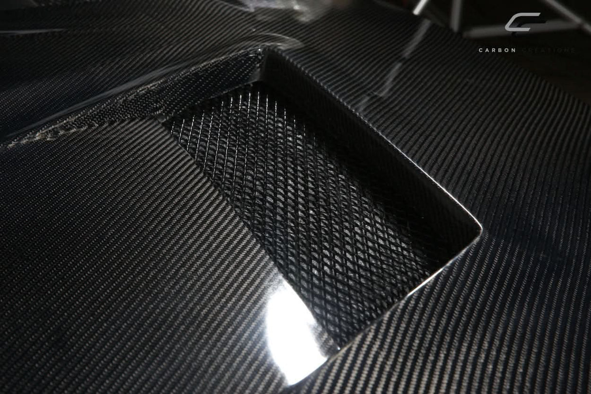 2008-2017 Mitsubishi Lancer DriTech Race Style Hood - Carbon Fiber