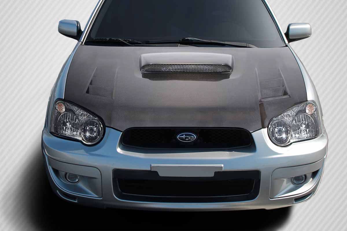 2004-2005 Subaru Impreza WRX STI TS-1 Style Hood - Carbon Fiber