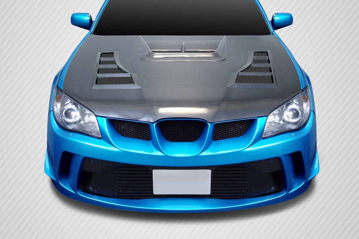 2006-2007 Subaru Impreza WRX STI TS-1 Style Hood - Carbon Fiber