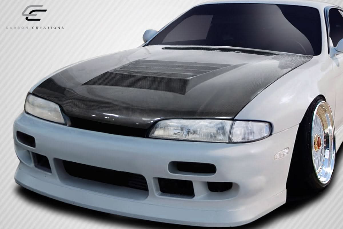 1995-1996 Nissan 240SX D-Spec Style Hood - Carbon Fiber