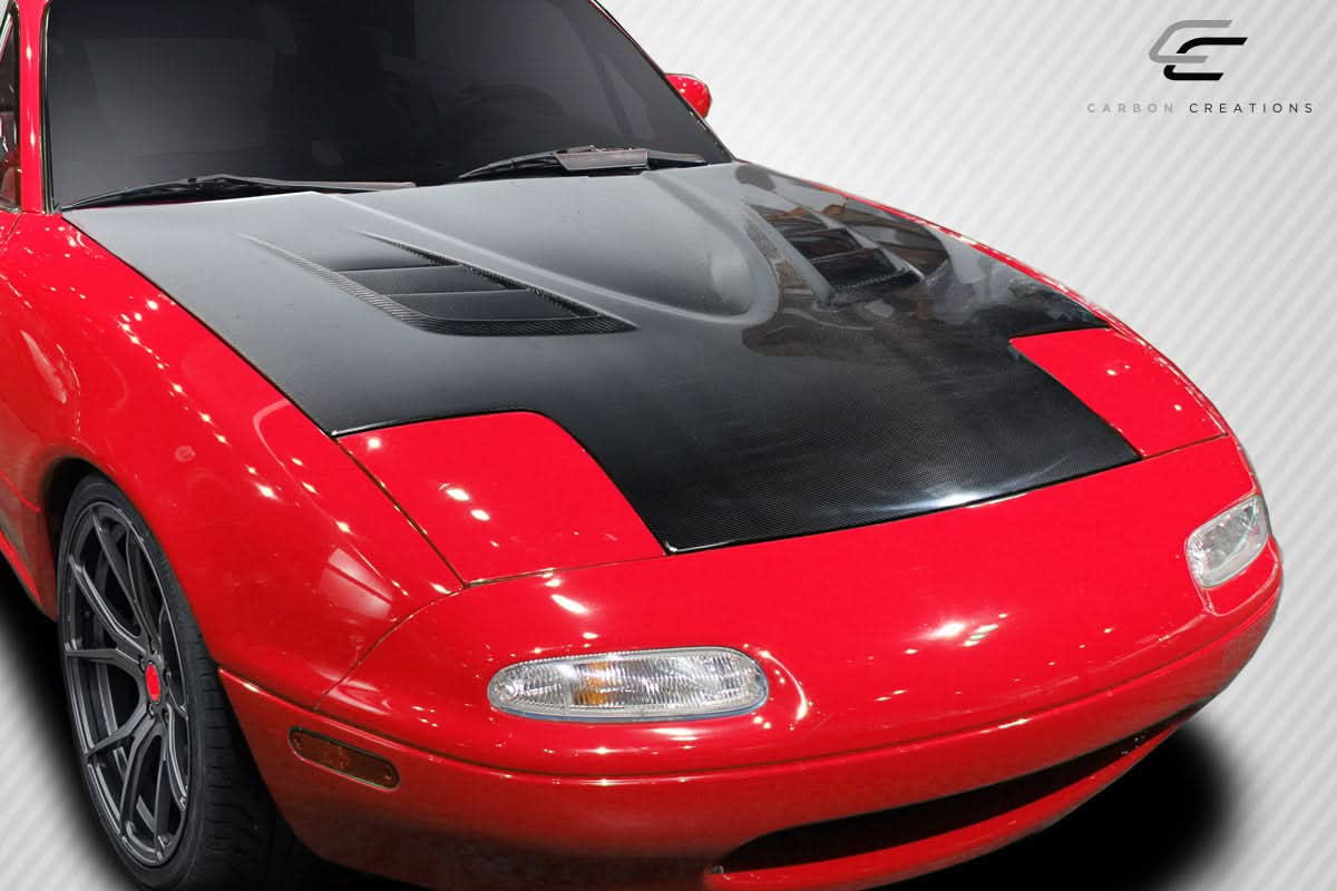 1990-1997 Mazda Miata Venom Style Hood - Dry Carbon Fiber