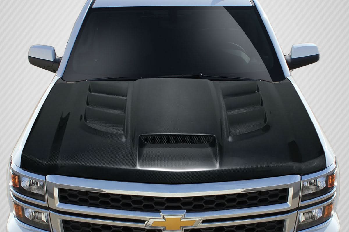 2014-2015 Chevrolet Silverado Viper Look Hood - Carbon Fiber