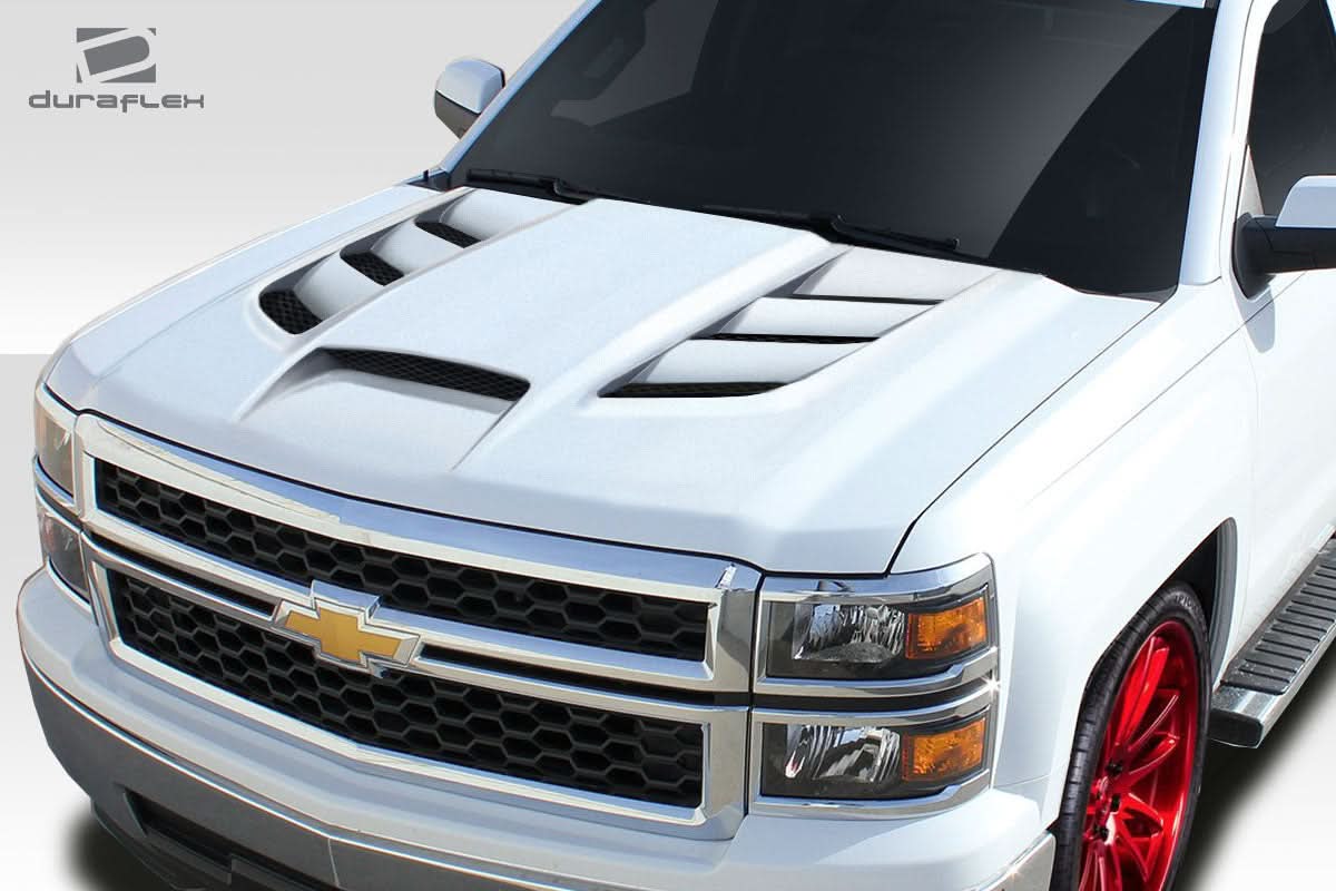 2014-2015 Chevrolet Silverado Viper Look Hood - 1 Piece - FRP
