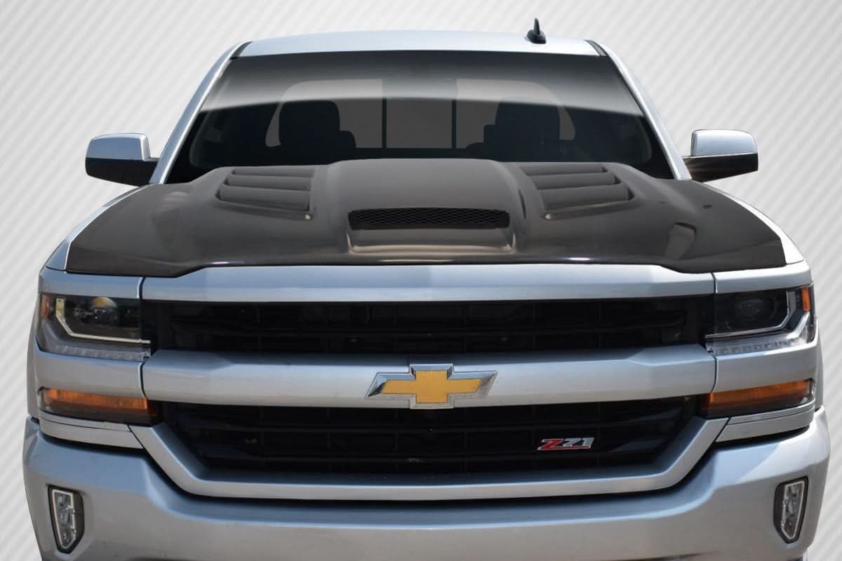 2016-2018 Chevrolet Silverado Viper Look Hood - Carbon Fiber