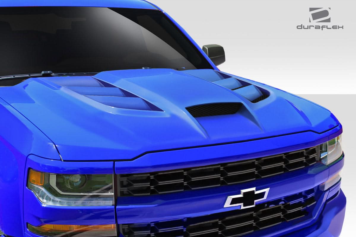 2016-2018 Chevrolet Silverado Viper Look Hood - 1 Piece - FRP