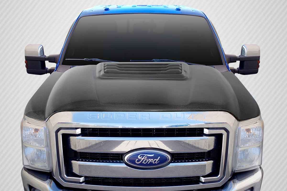 2011-2016 Ford Super Duty F250 F350 F450 Raptor Look Hood - Carbon Fiber