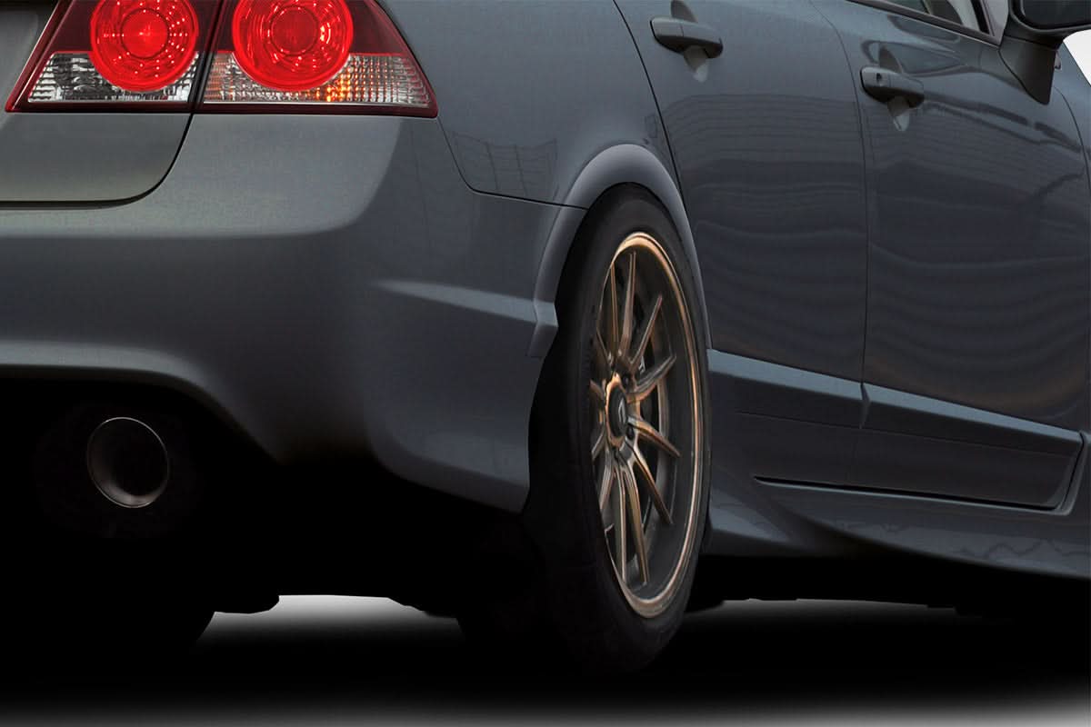 2006-2011 Honda Civic 4DR Type M Style Rear Fender Flares - FRP