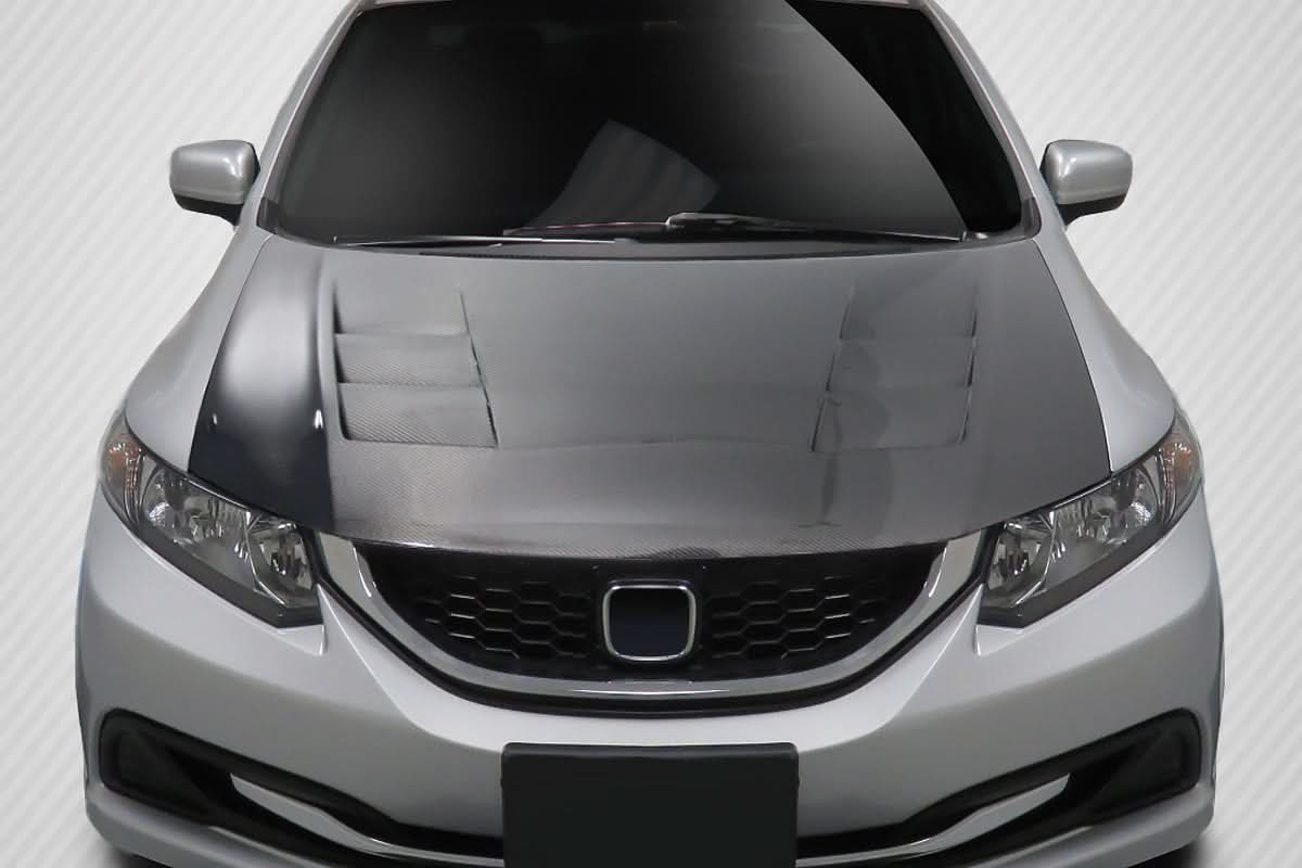 2012-2015 Honda Civic TS-1 Style Hood - Carbon Fiber