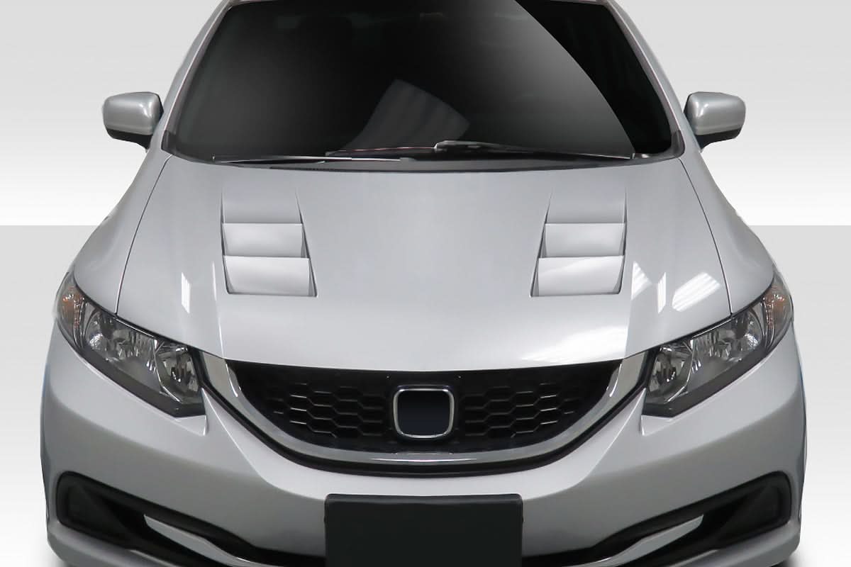 2012-2015 Honda Civic 4DR TS-1 Style Hood - 1 Piece - FRP