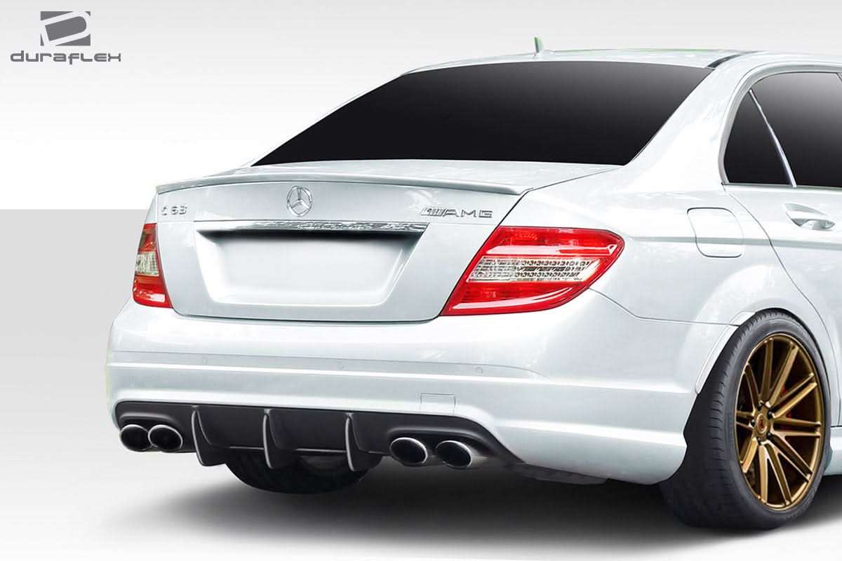 2008-2011 Mercedes C Class Super Fin Style Rear Diffuser - FRP