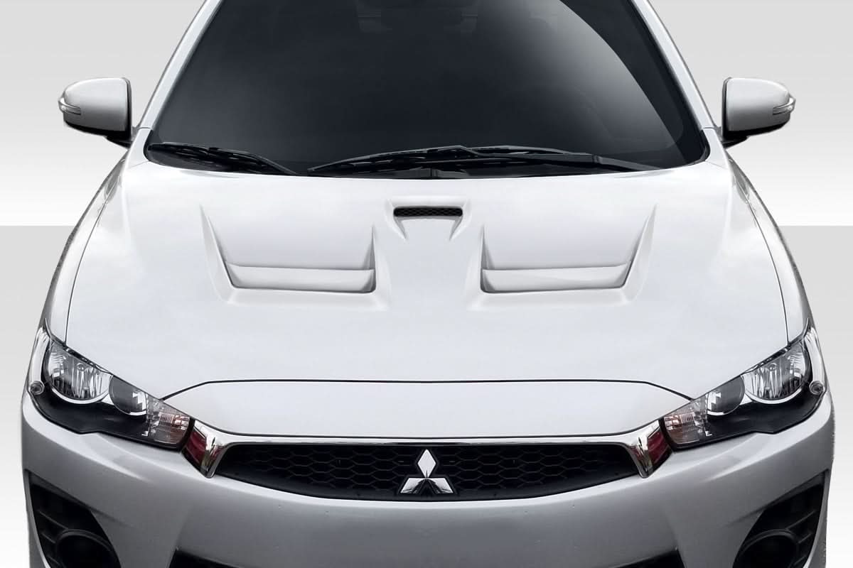 2008-2017 Mitsubishi Lancer D Spec Style Hood - 1 Piece - FRP