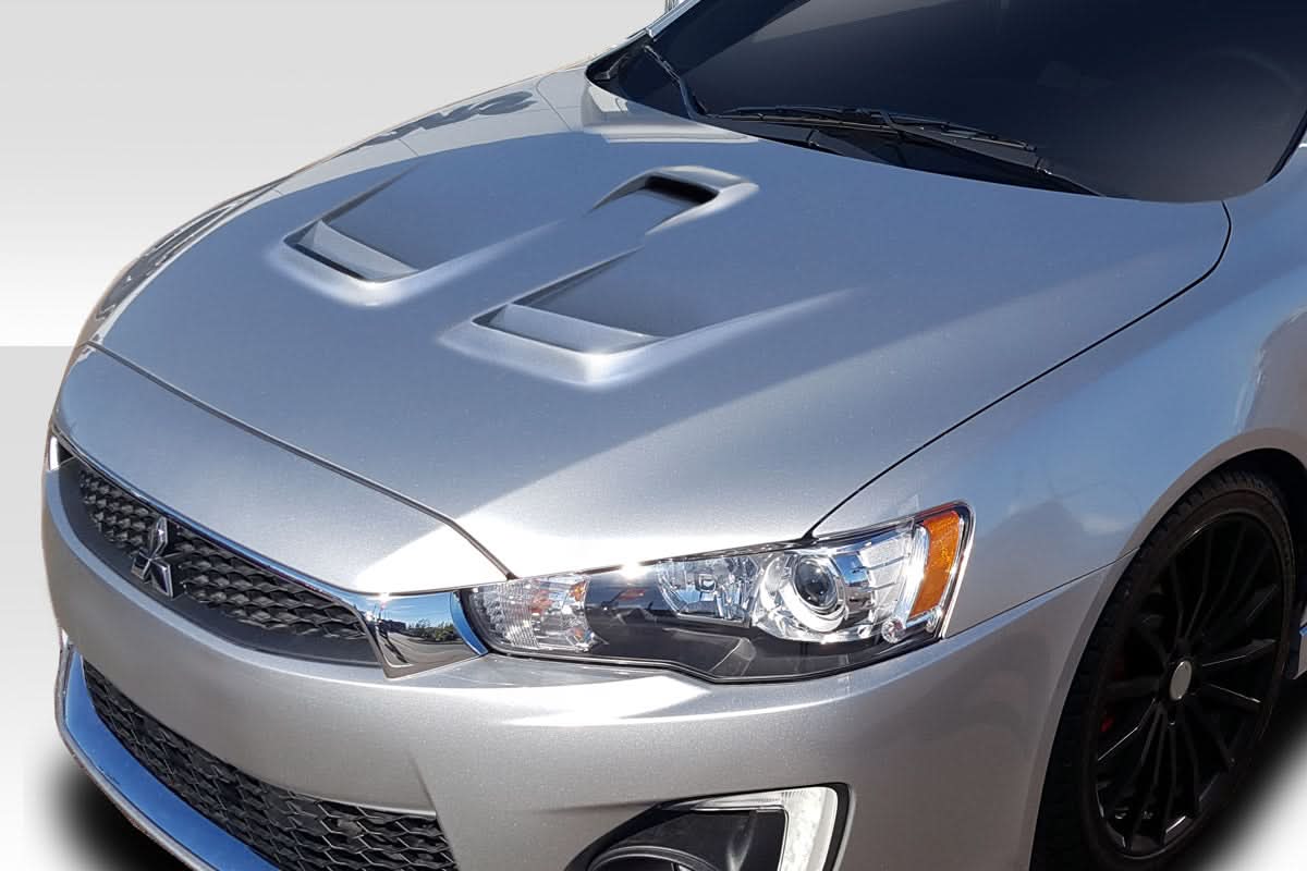 2008-2017 Mitsubishi Lancer D Spec Style Hood - 1 Piece - FRP