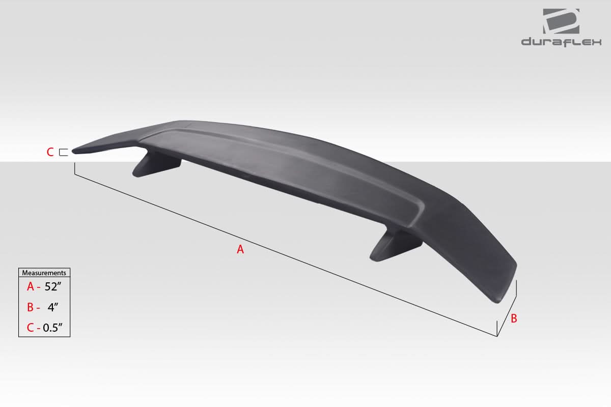 Universal A-Spec Style Wing Spoiler - 1 Piece - FRP