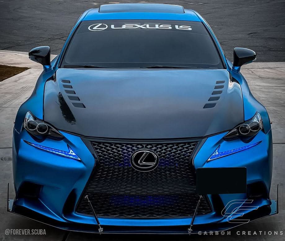 2014-2016 Lexus IS Series Bolt Style Hood - Carbon Fiber