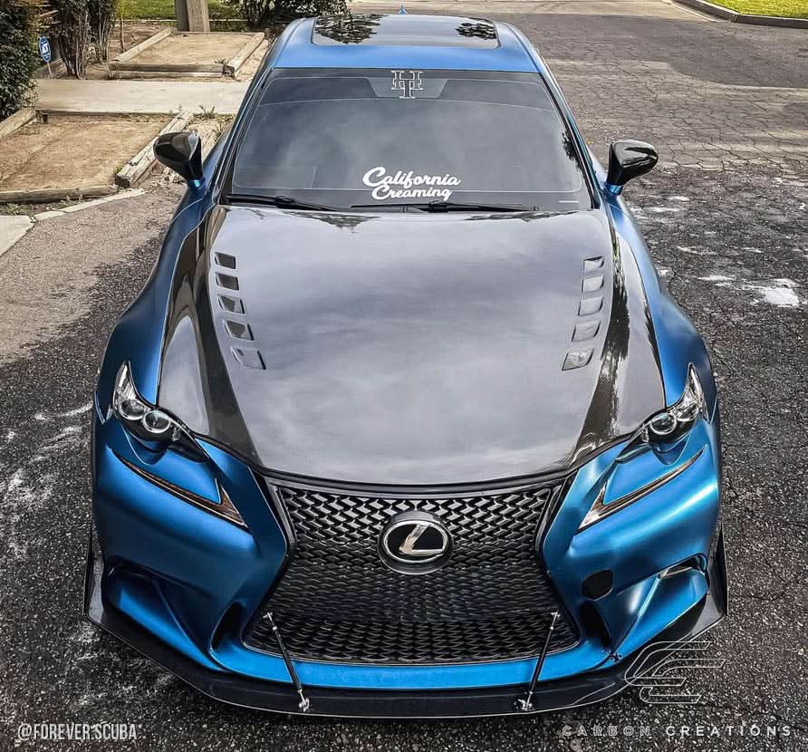 2014-2016 Lexus IS Series Bolt Style Hood - Carbon Fiber