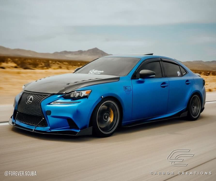 2014-2016 Lexus IS Series Bolt Style Hood - Carbon Fiber