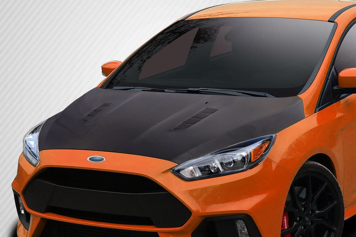 2016-2018 Ford Focus RS Look Hood - Carbon Fiber