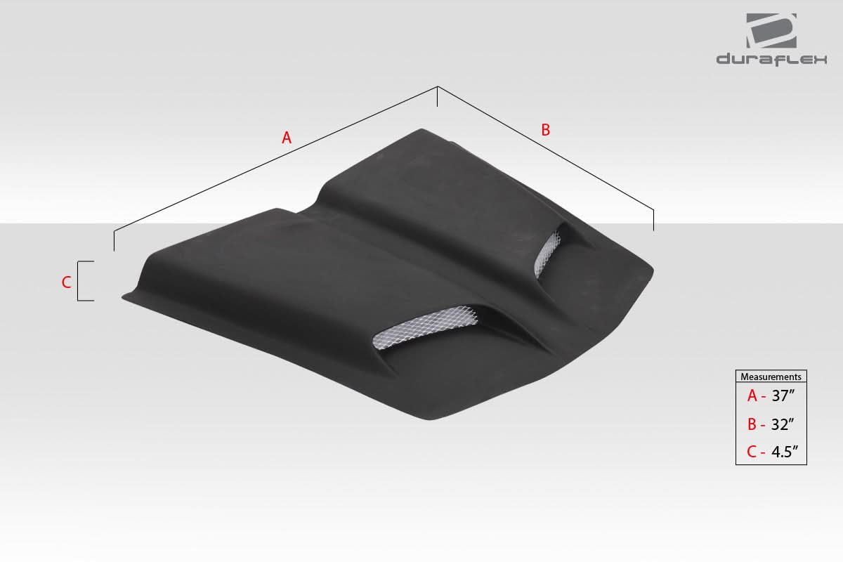 Universal Feed Dual Ram Air Hood Scoop - 1 Piece - FRP
