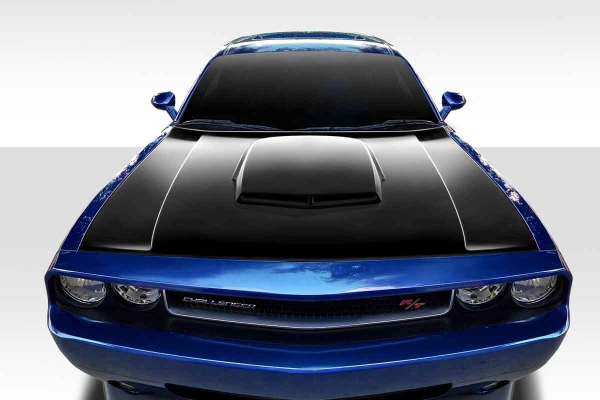 2008-2023 Dodge Challenger TA Look Hood - 1 Piece - FRP