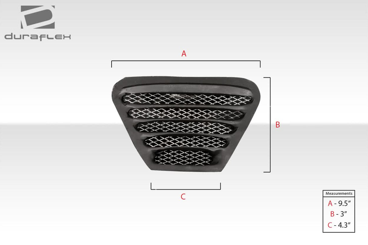 Universal Trackstar 3 Style Hood Vents - 3 Piece - FRP