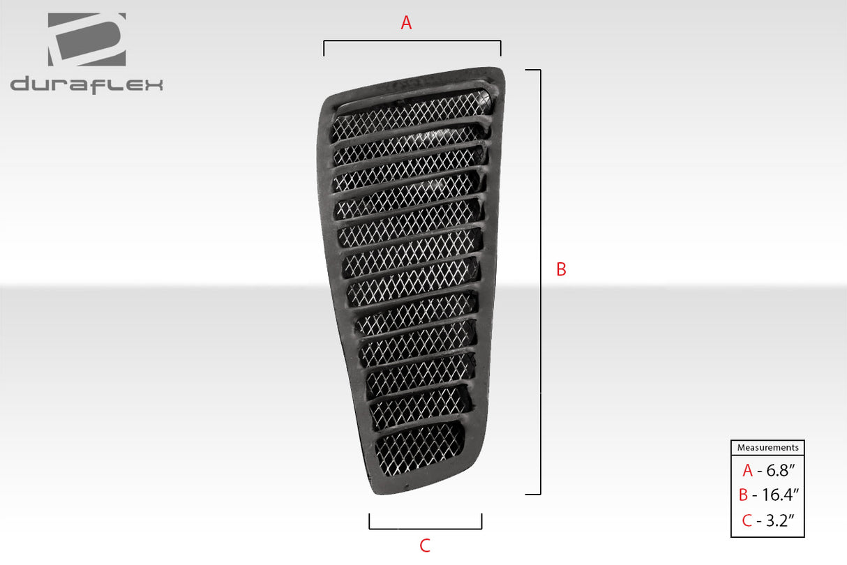 Universal Duraflex Trackstar 3 Hood Vents - 3 Piece