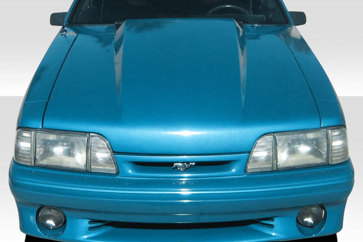 1987-1993 Ford Mustang 4 Inch Cowl Hood - 1 Piece - FRP