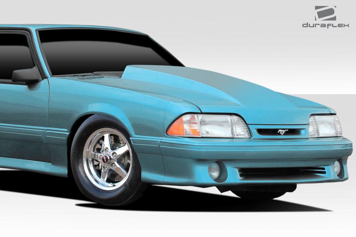 1987-1993 Ford Mustang 4 Inch Cowl Hood - 1 Piece - FRP