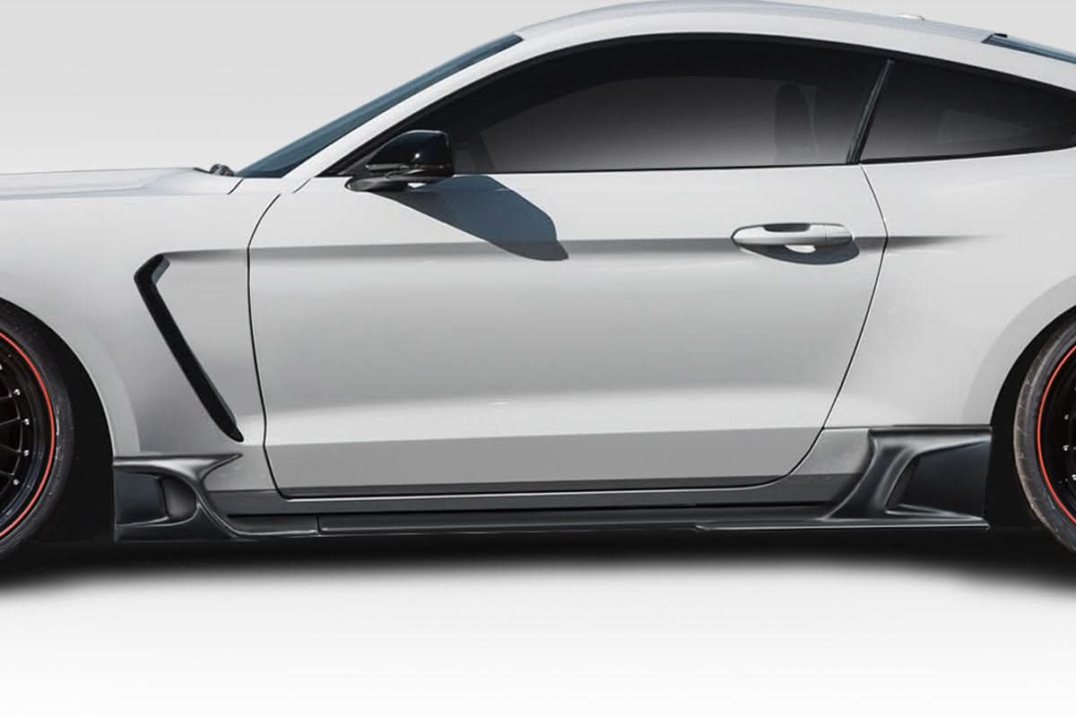 2015-2023 Ford Mustang KT Style Side Skirt Rocker Panel Add-Ons - FRP