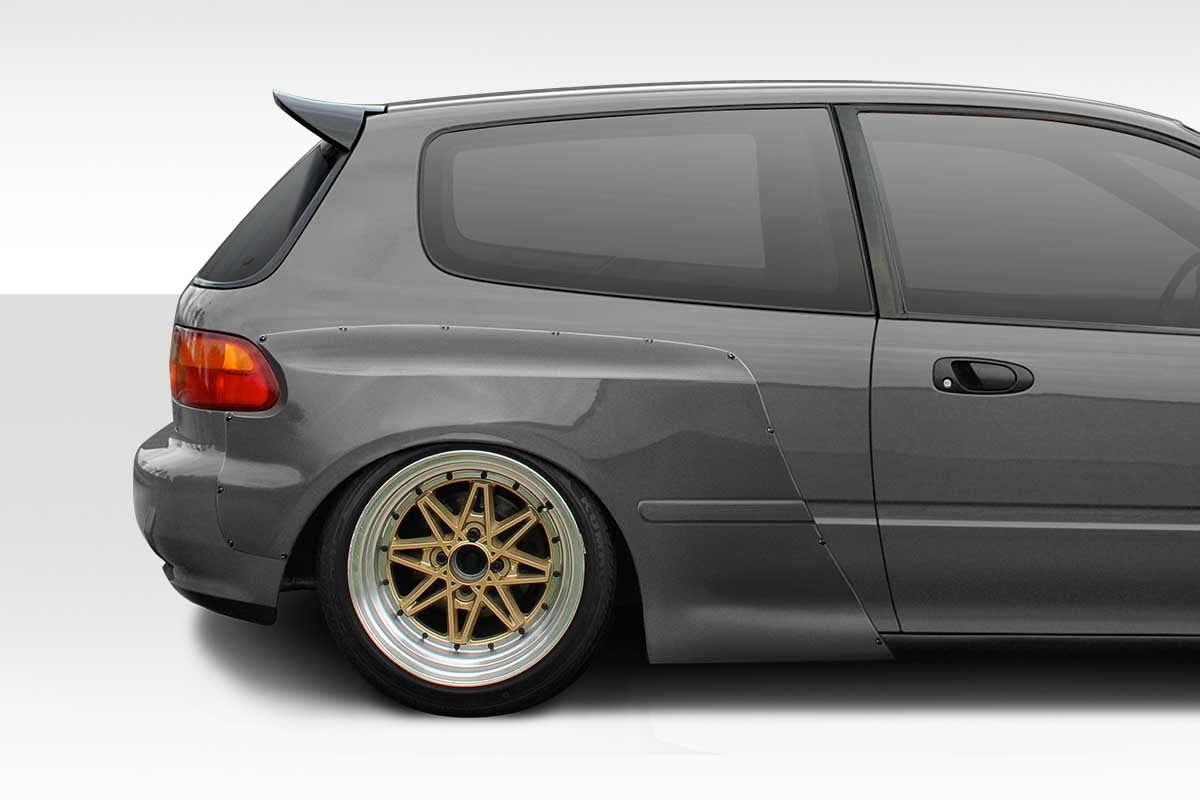 1992-1995 Honda Civic TKO RBS Style Wide Body Rear Fender Flares - FRP