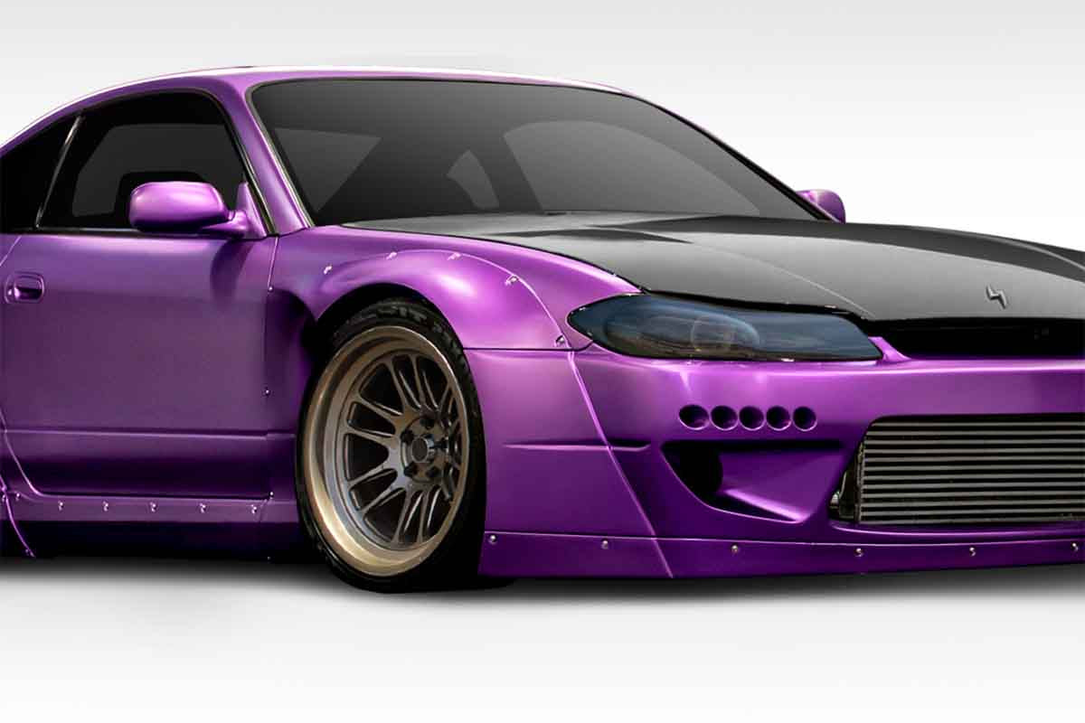 1999-2002 Nissan Silvia S15 TKO RBS Style Wide Body Front Fender Flares - 2 Piece