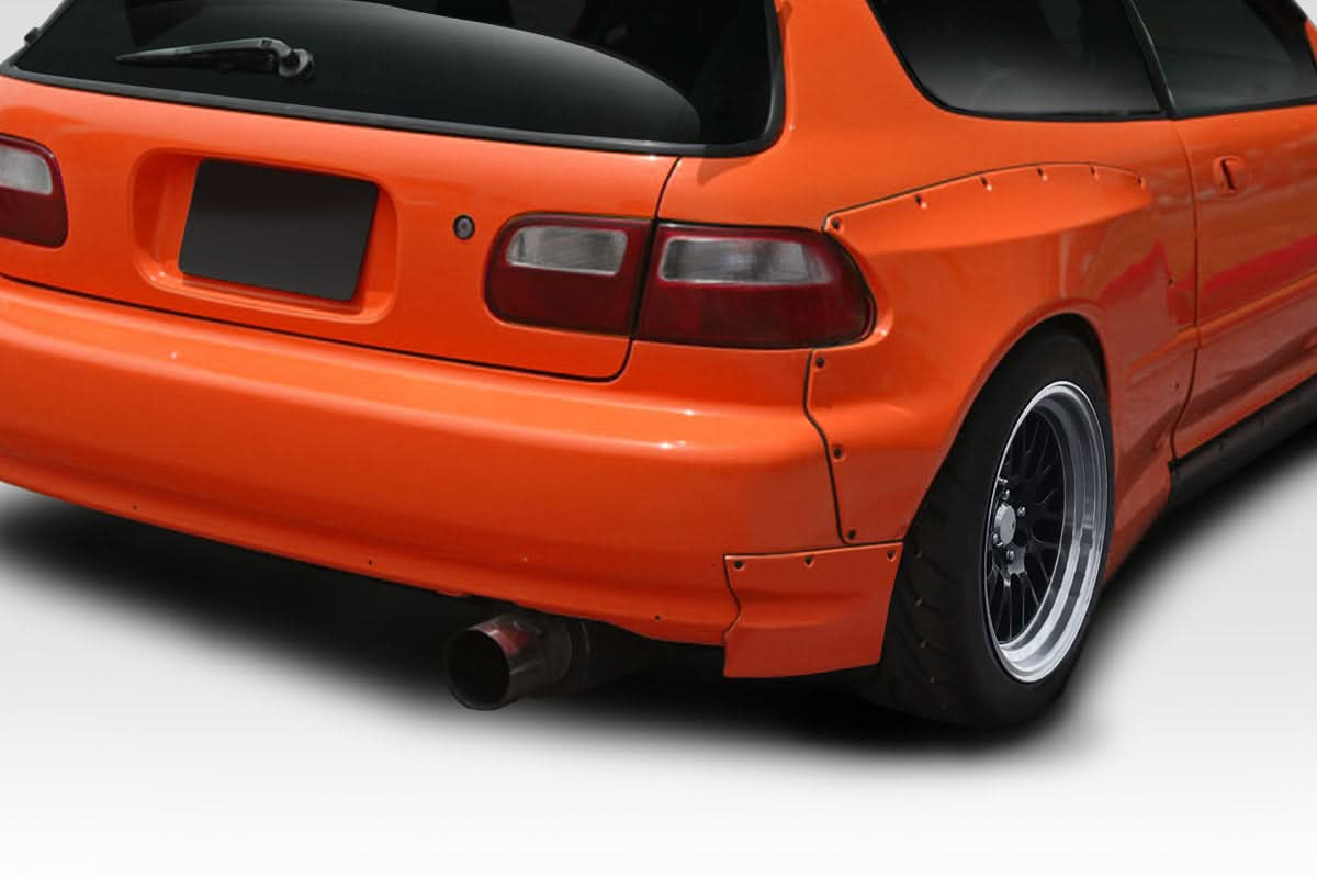 1992-1995 Honda Civic TKO RBS Style Wide Body Rear Bumper Add-Ons - FRP