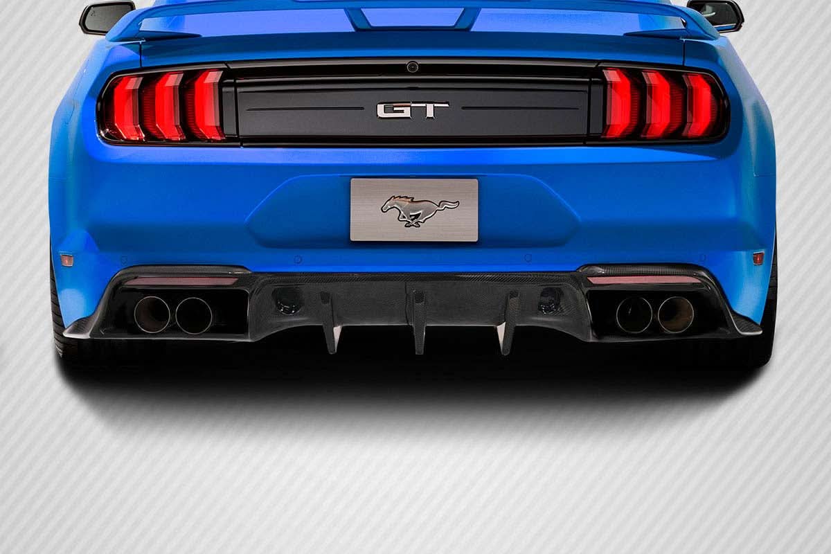 2018-2023 Ford Mustang Grid Style Rear Diffuser - Carbon Fiber