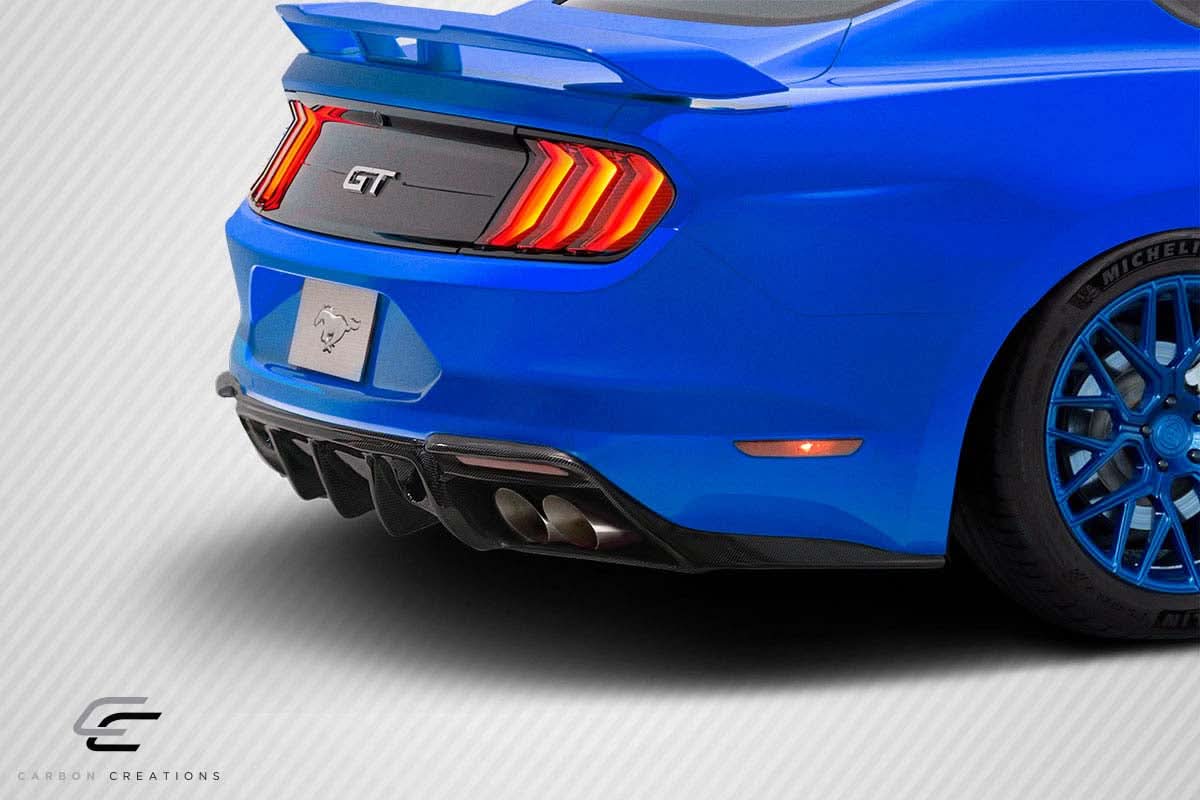 2018-2023 Ford Mustang Grid Style Rear Diffuser - Carbon Fiber