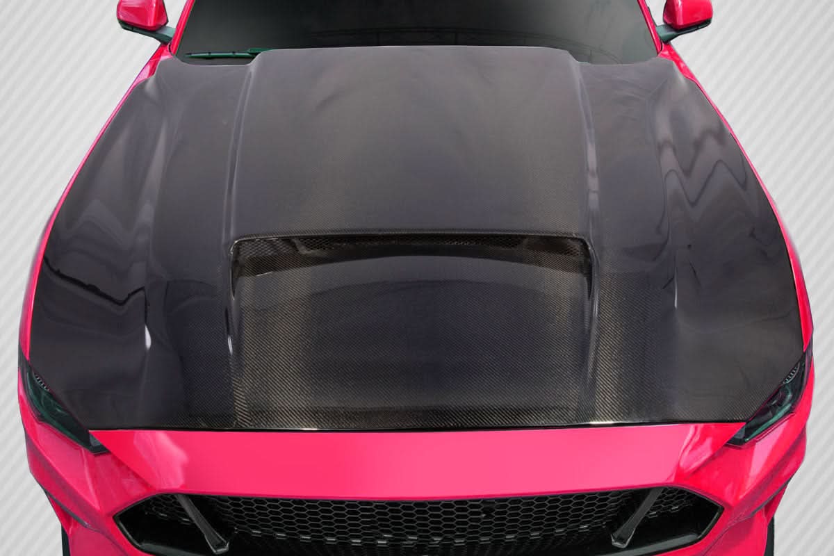 2018-2023 Ford Mustang CVX Style Hood - Carbon Fiber