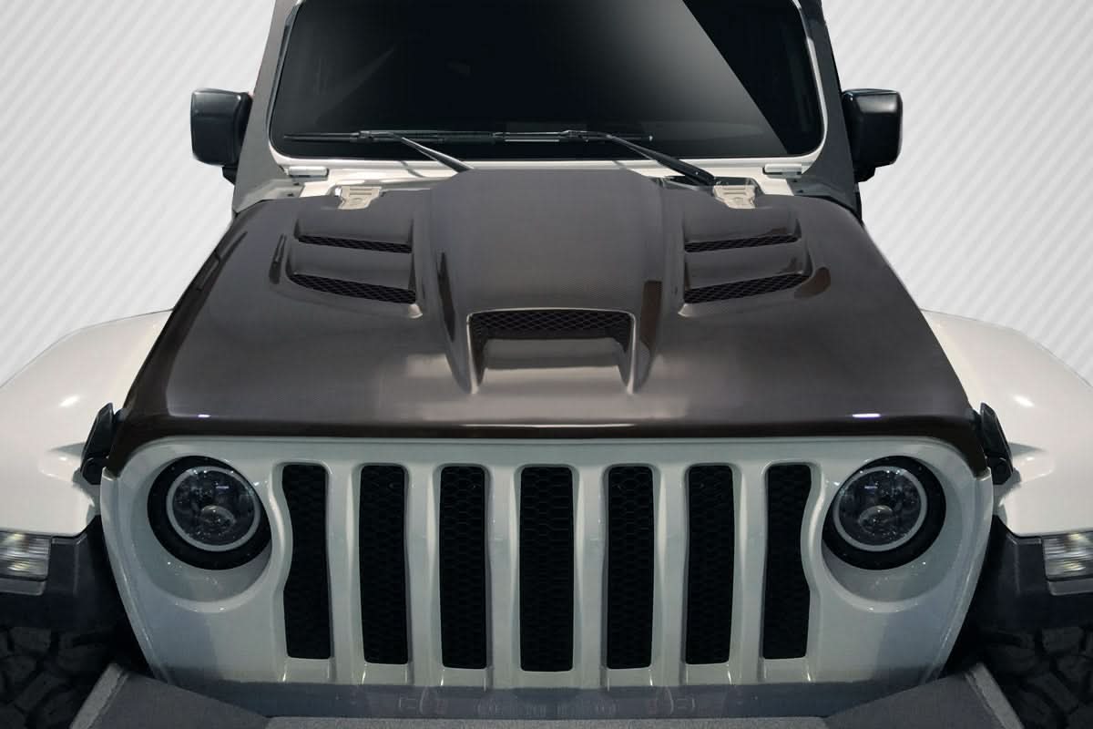 2018-2025 Jeep Wrangler JL Gladiator JT Viper Look Hood - Carbon Fiber