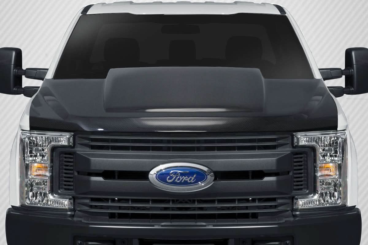 2017-2022 Ford Super Duty F250 F350 F450 Cowl Style Hood - Carbon Fiber