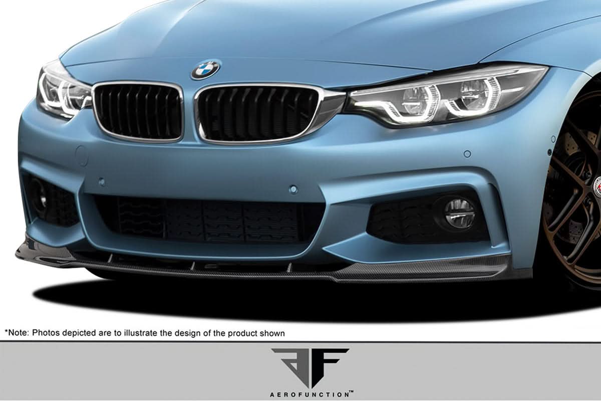 2014-2020 BMW 4 Series AF-1 Style Front Add On Lip Spoiler - Carbon