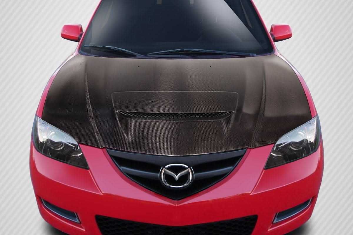 2004-2008 Mazda 3 4DR M-Speed Style Hood - Carbon Fiber