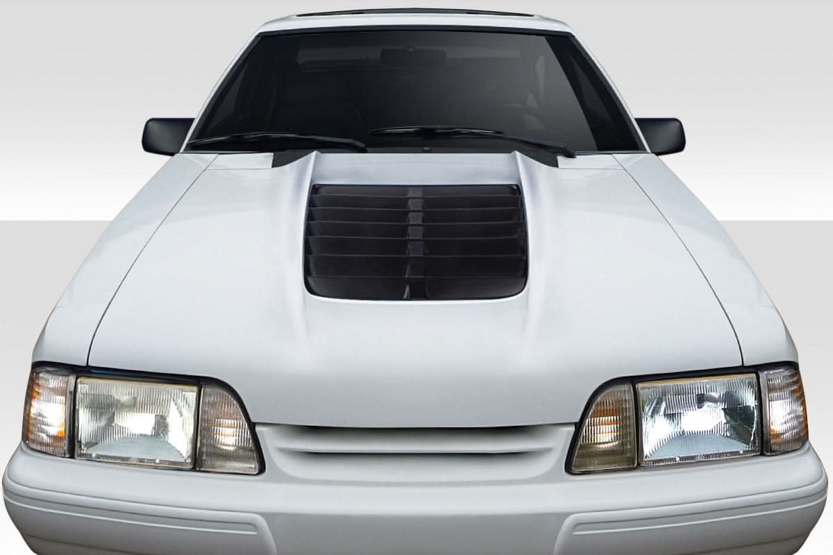 1987-1993 Ford Mustang GT500 V2 Style Hood - 1 Piece - FRP