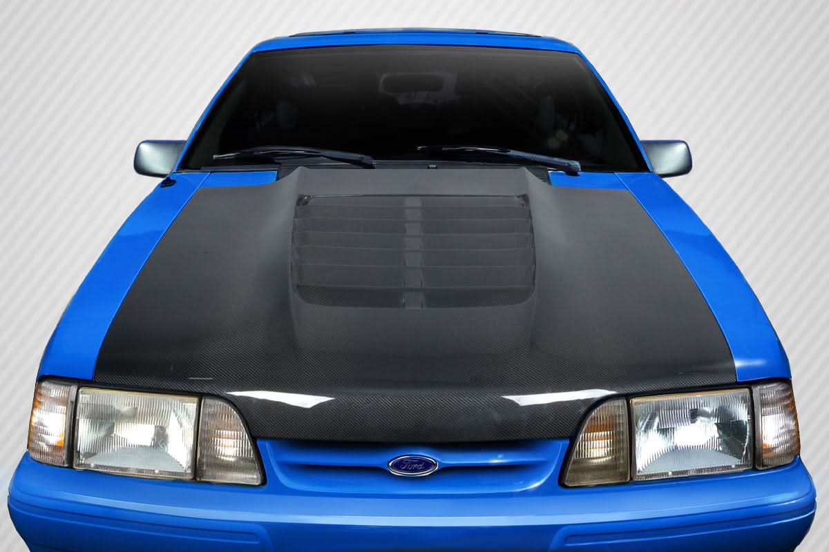 1987-1993 Ford Mustang GT500 V2 Style Hood - Carbon Fiber