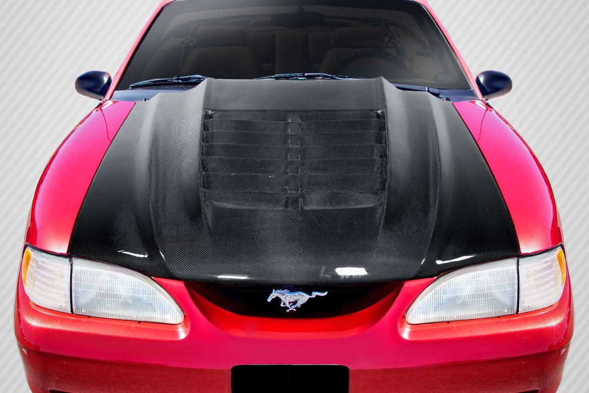 1994-1998 Ford Mustang GT500 V2 Style Hood - Carbon Fiber