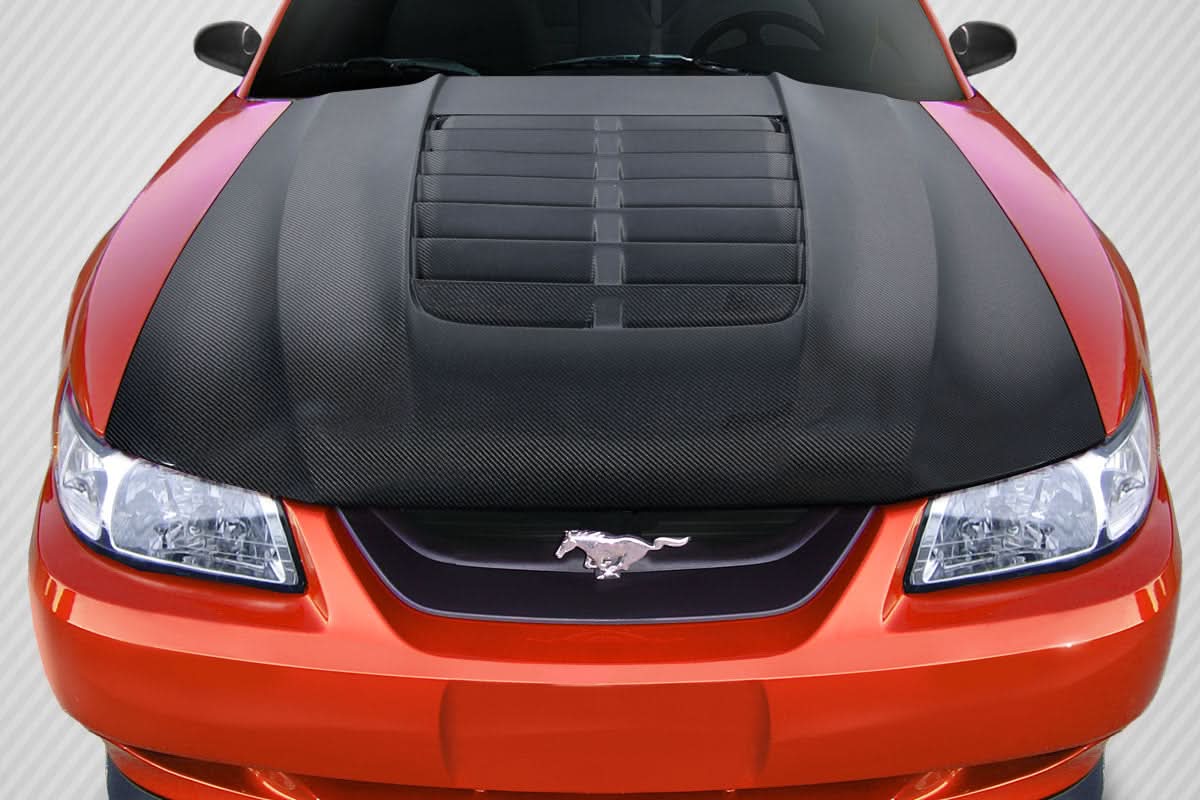 1999-2004 Ford Mustang GT500 V2 Style Hood - Carbon Fiber