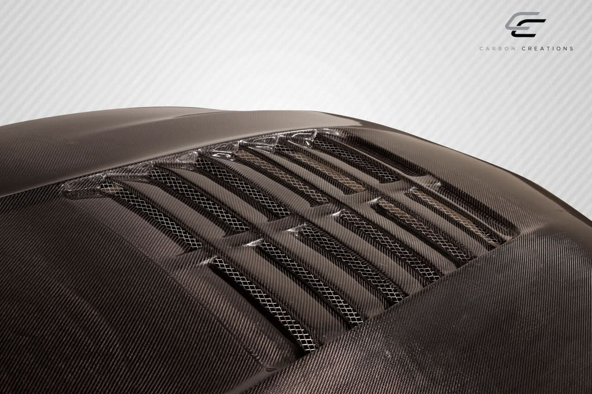 2010-2012 Ford Mustang GT500 V2 Style Hood - Carbon Fiber
