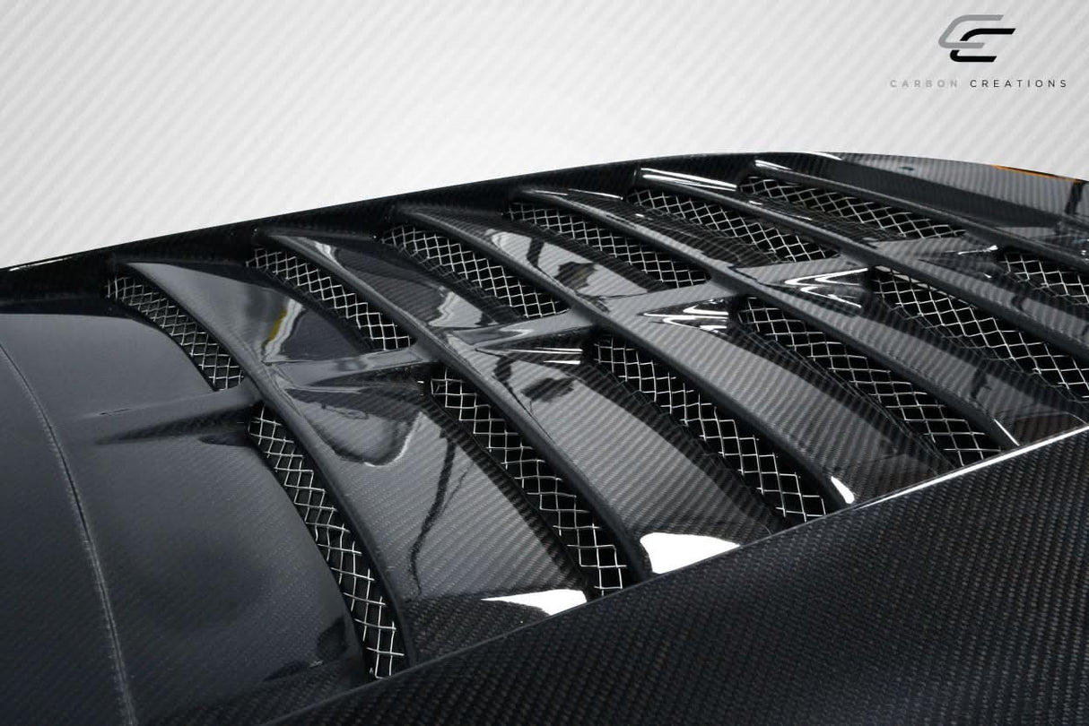 2013-2014 Ford Mustang GT500 V2 Style Hood - Carbon Fiber