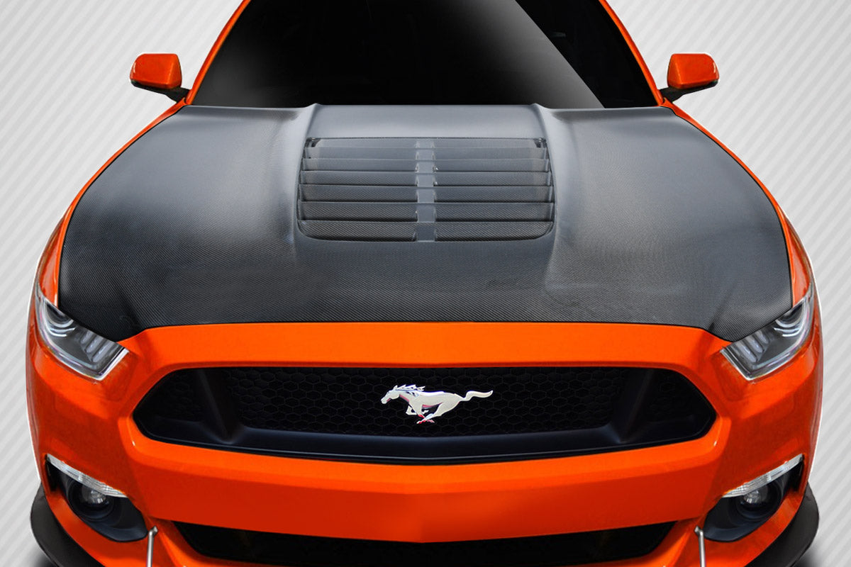 2015-2017 Ford Mustang GT500 V2 Style Hood - Carbon Fiber