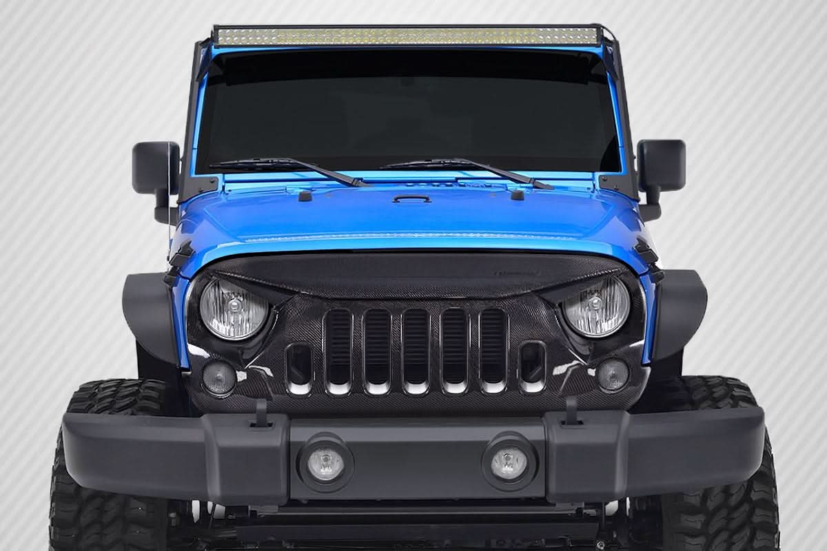 2007-2018 Jeep Wrangler Predator Style Grille - Carbon Fiber